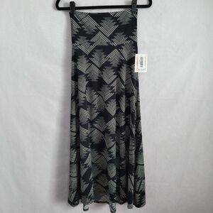 LuLaRoe Black and White Patterned A-Line Skirt NWT Women's XXS